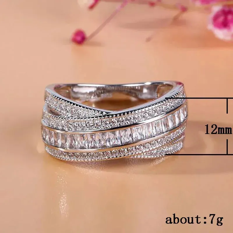 Fashion Temperament copper micro-set ladies ring