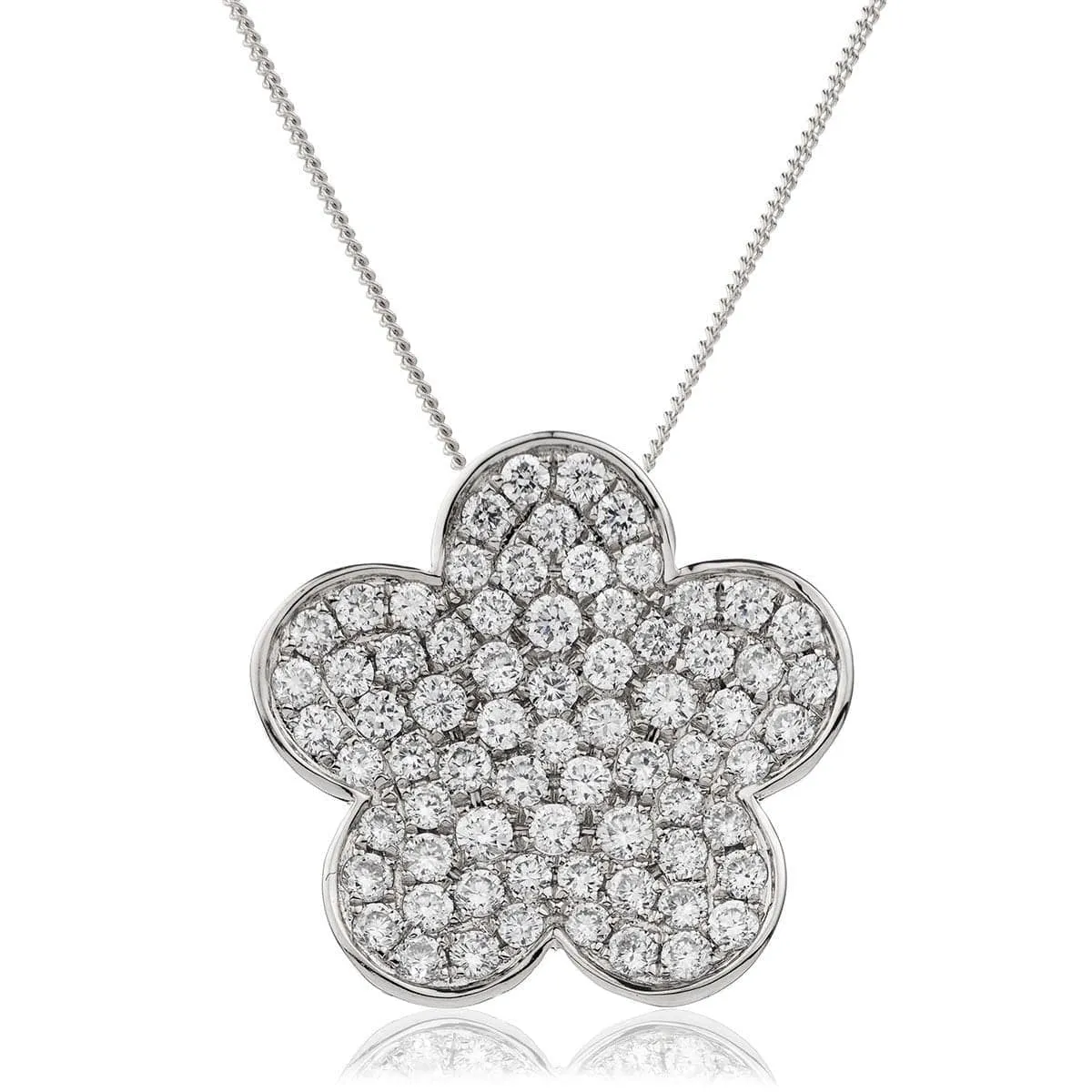 Flower Cluster Pendant in Pave Set