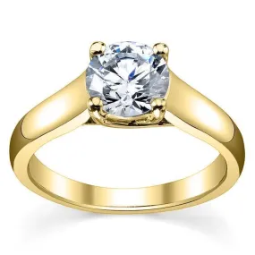 Forever One Moissanite Solitaire Engagement Ring 18kt Yellow Gold