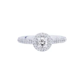 Forevermark Center of My Universe Round Pave Halo Engagement Ring, 0.48 total carat