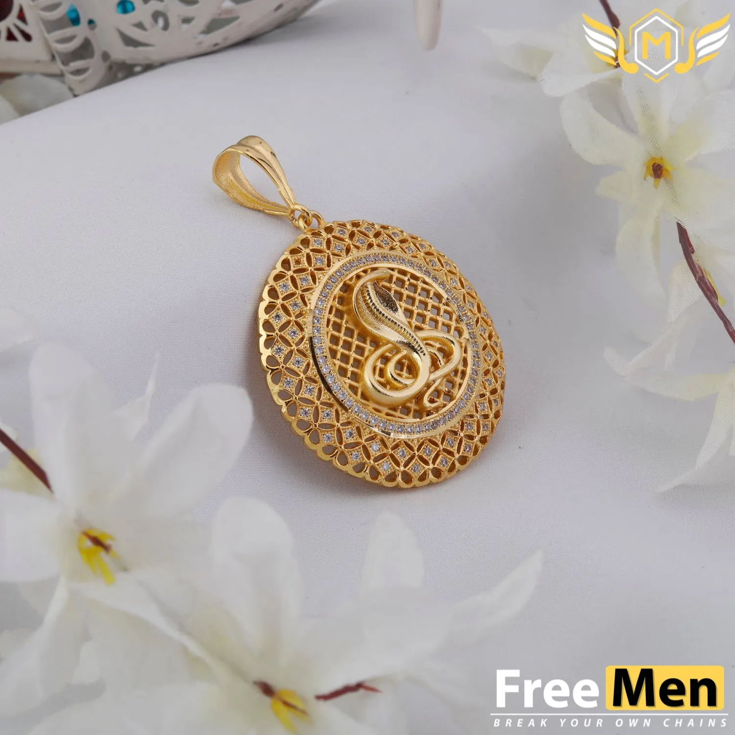 Freemen Goga (sank) Gold Plated Pendant for Men FMA102