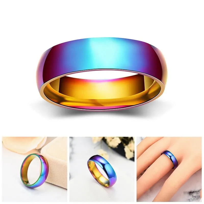 Funki Buys | Rings | Men's Women's Rainbow Tungsten Rings