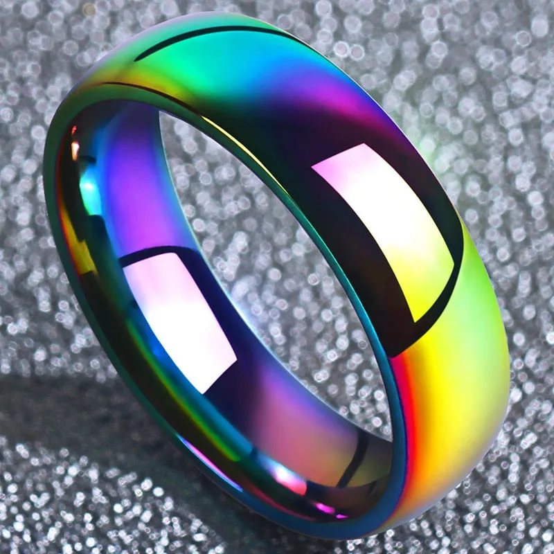 Funki Buys | Rings | Men's Women's Rainbow Tungsten Rings