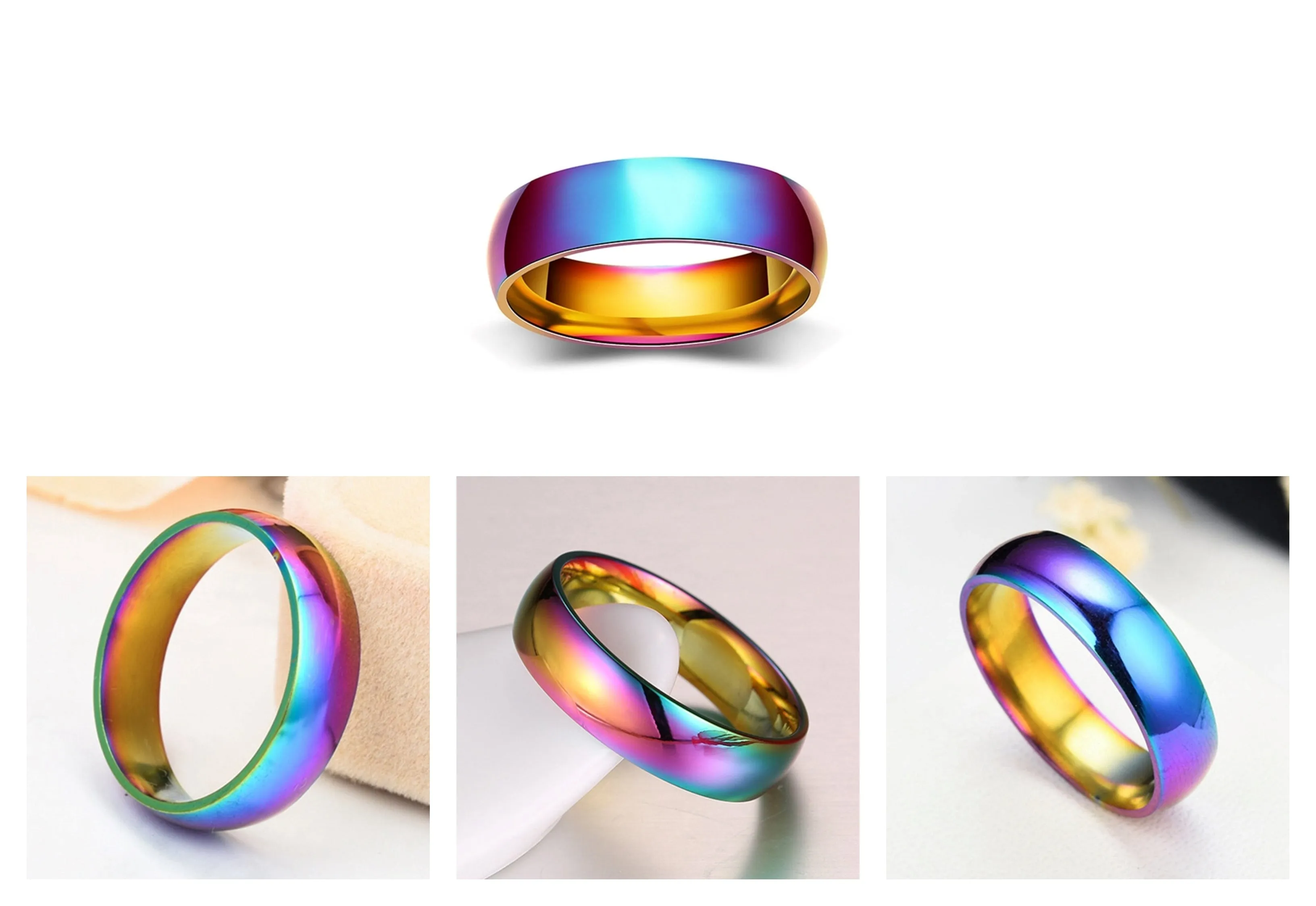 Funki Buys | Rings | Men's Women's Rainbow Tungsten Rings