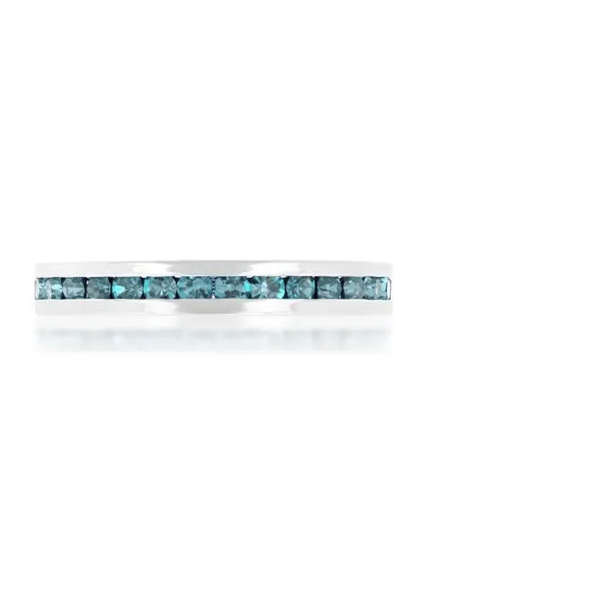 Gail Aqua Blue Eternity Stackable Wedding Ring | 1ct