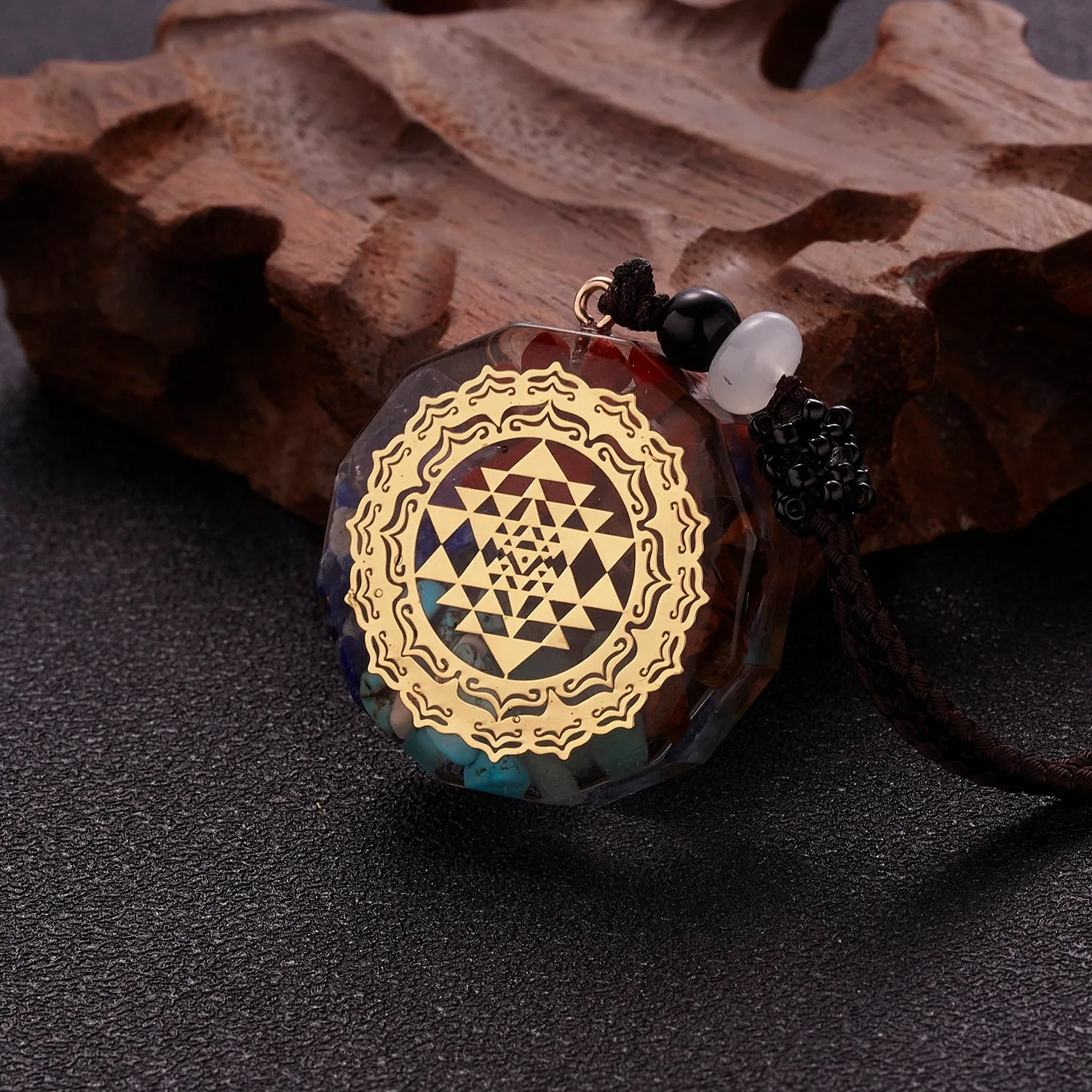 Geometric Orgonite Natural Stone Pendant