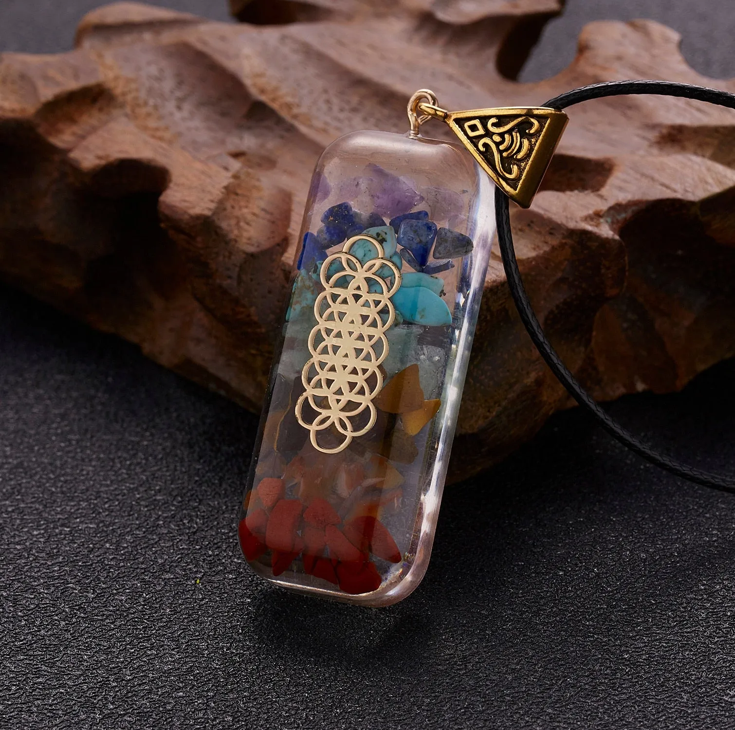 Geometric Orgonite Natural Stone Pendant