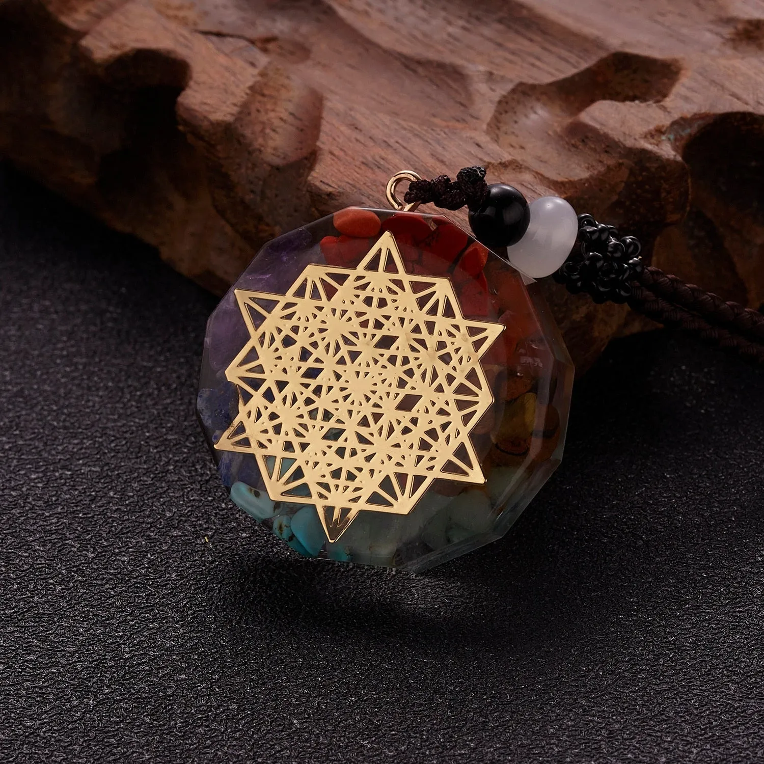 Geometric Orgonite Natural Stone Pendant