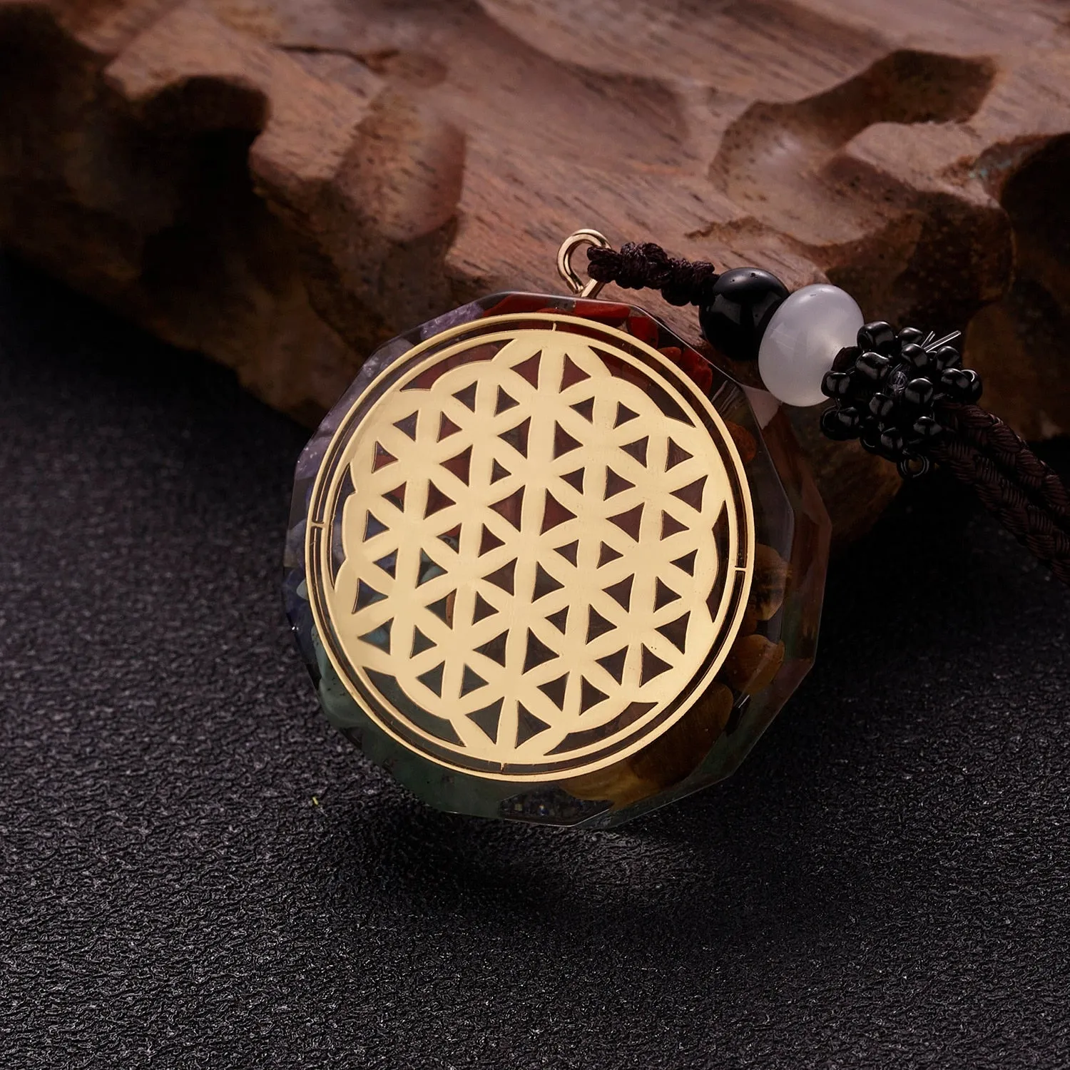 Geometric Orgonite Natural Stone Pendant