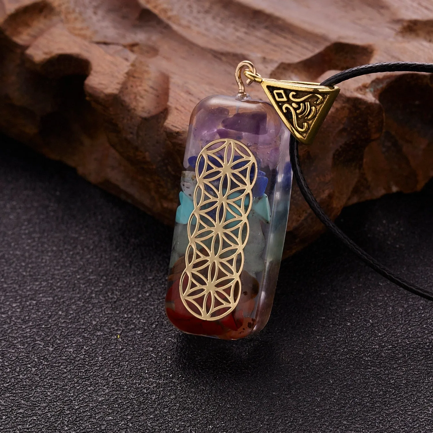 Geometric Orgonite Natural Stone Pendant