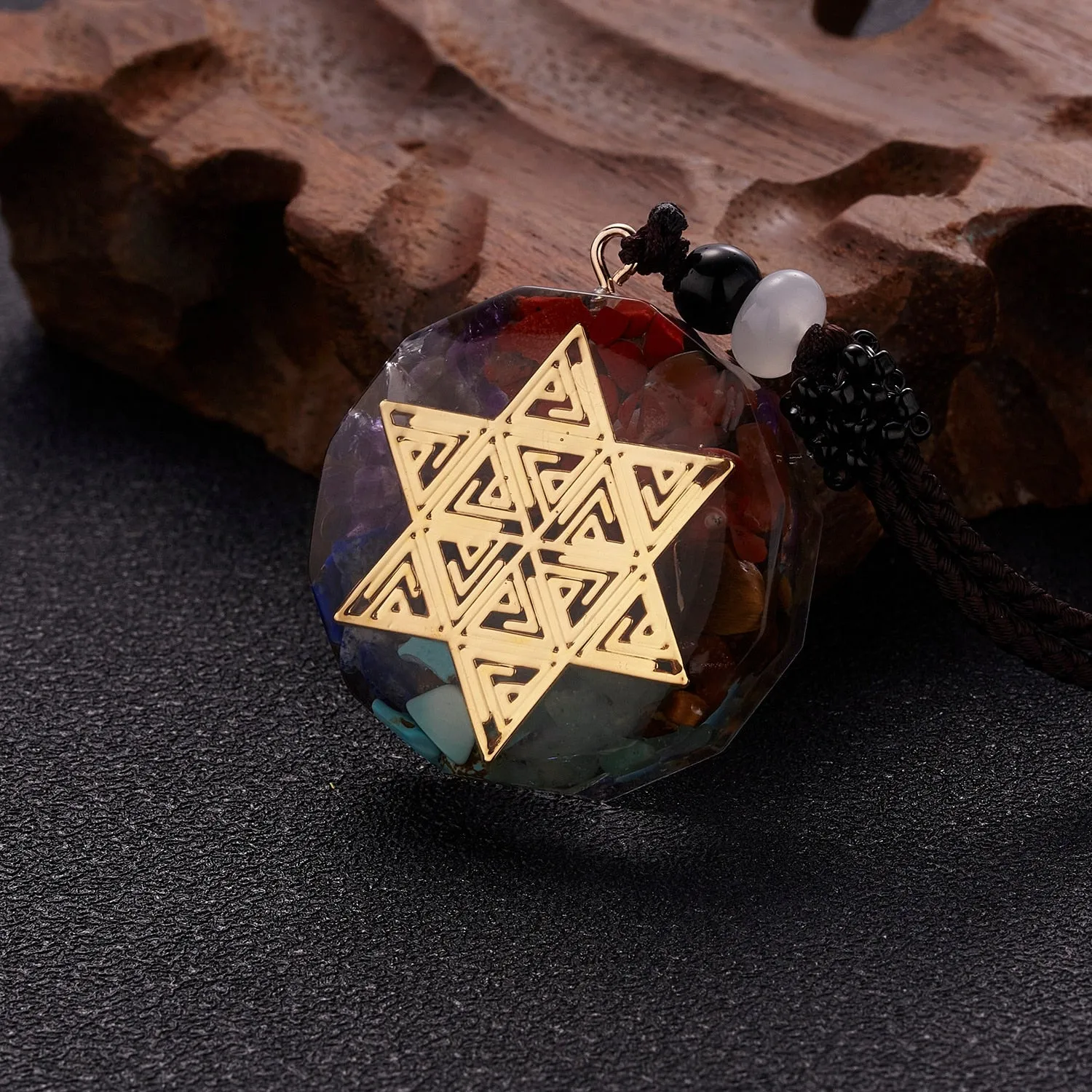 Geometric Orgonite Natural Stone Pendant