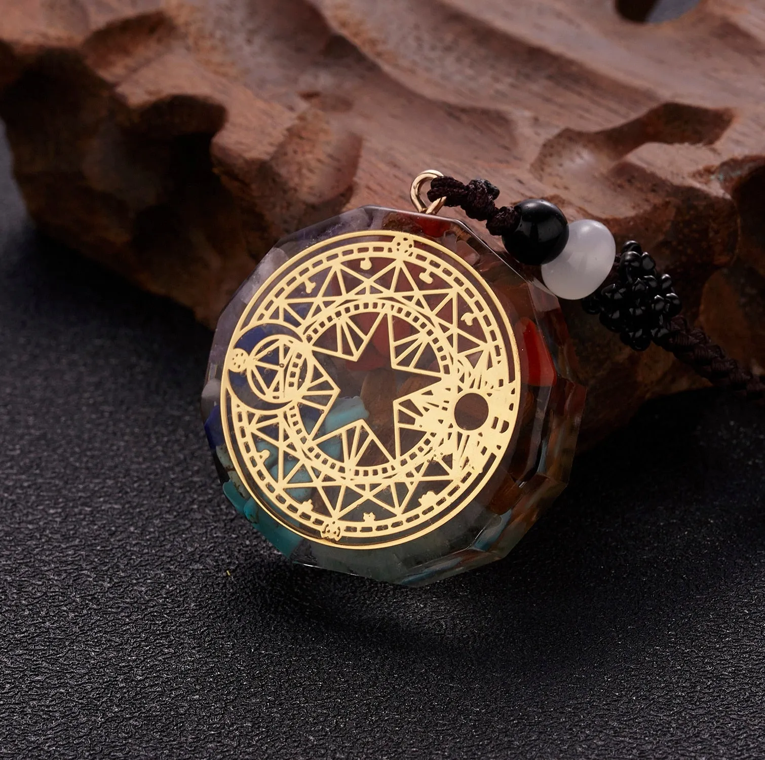 Geometric Orgonite Natural Stone Pendant