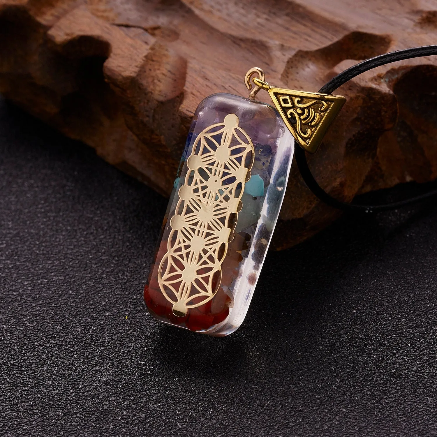 Geometric Orgonite Natural Stone Pendant