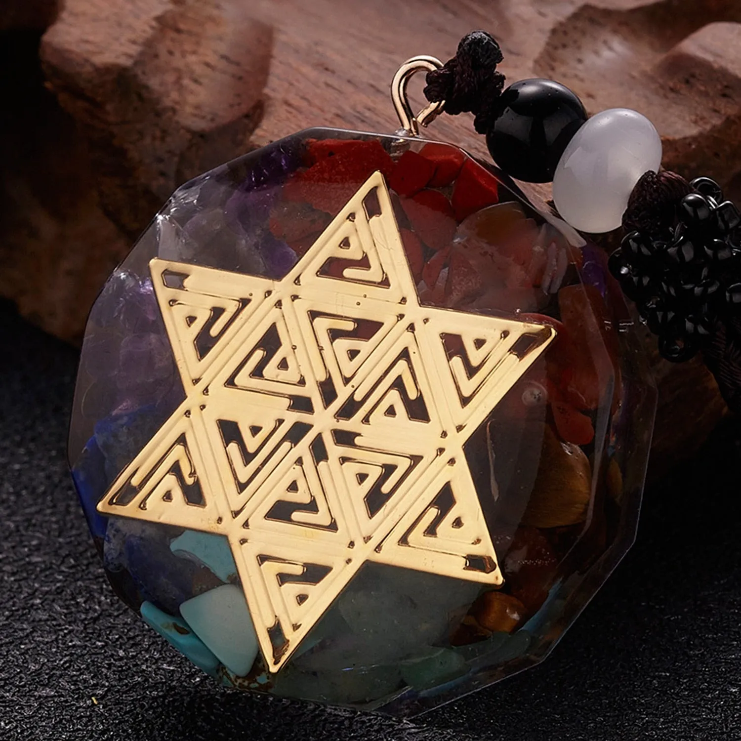 Geometric Orgonite Natural Stone Pendant