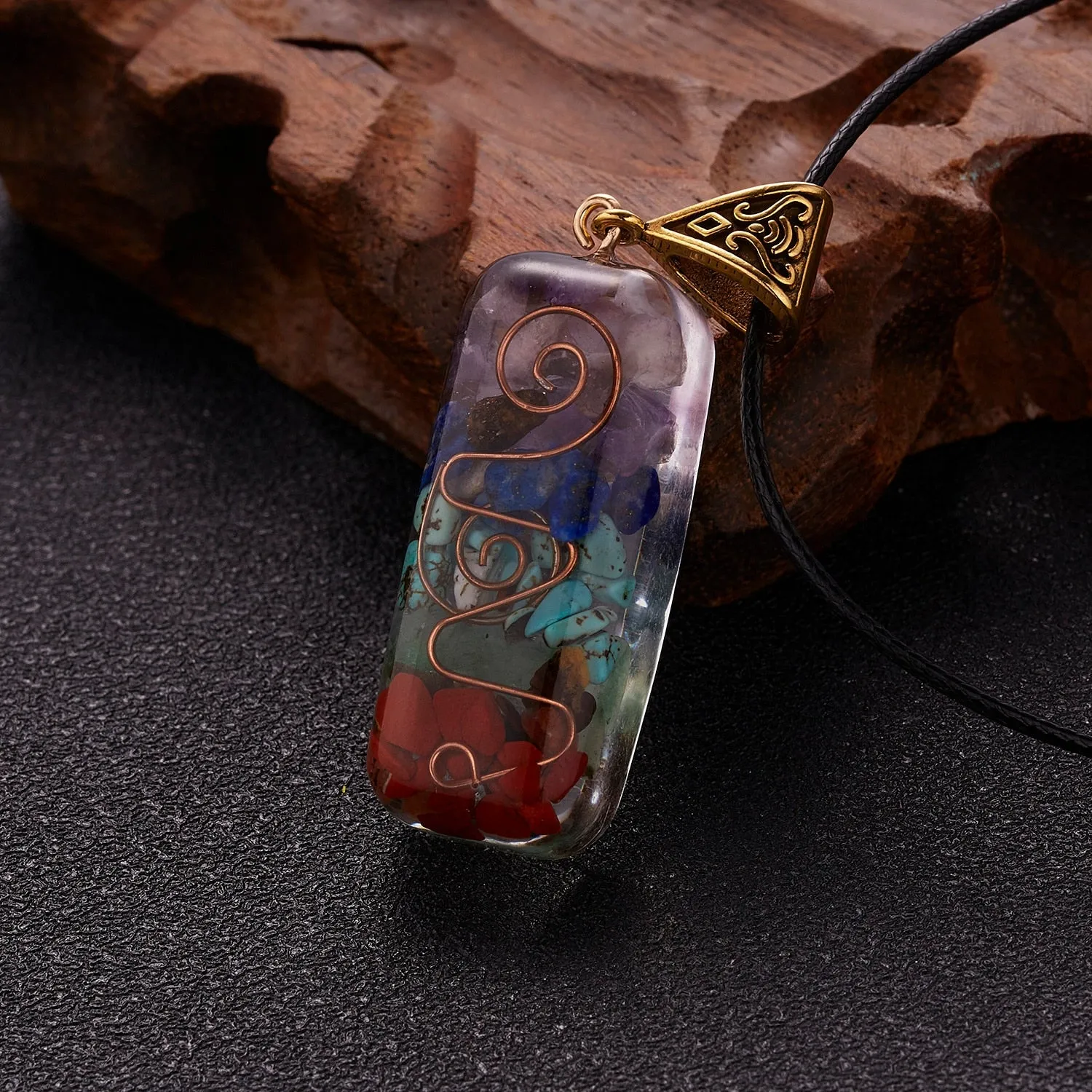 Geometric Orgonite Natural Stone Pendant