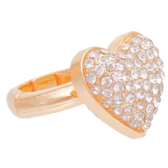 Gold 3D Heart Ring