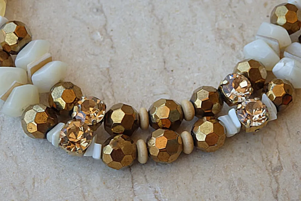 Gold beaded necklace