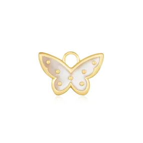 Gold Mother Of Pearl Butterfly Earring Charm