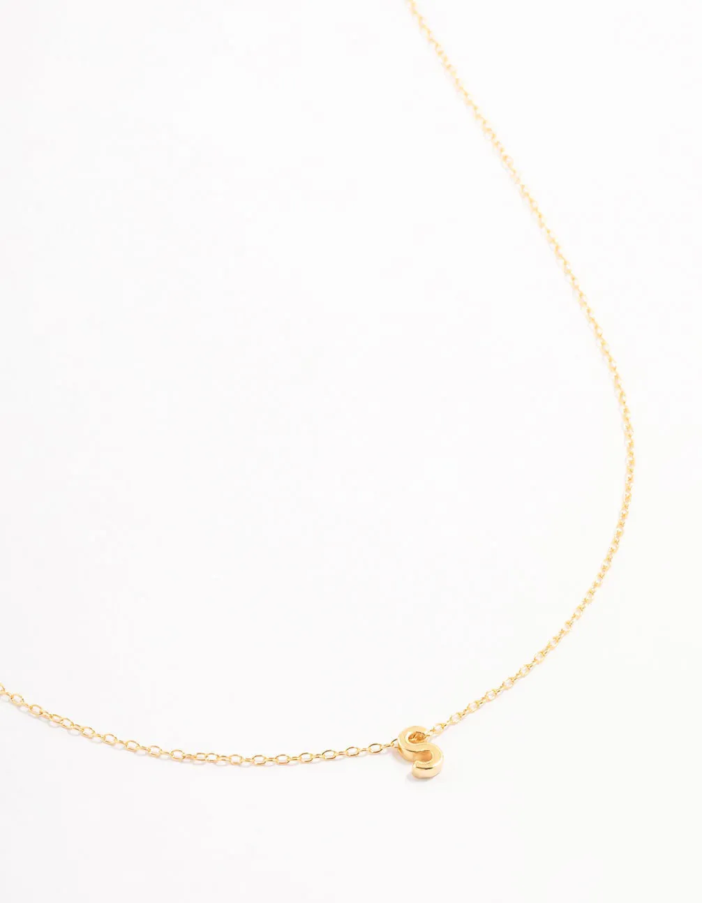 Gold Plated Sterling Silver Initial S Necklace