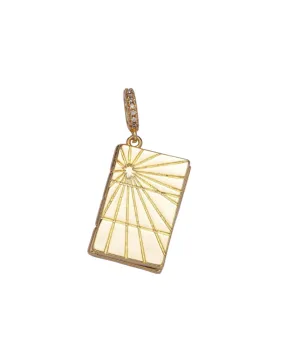 Gold Sunburst Book Locket Pendant