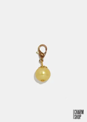 Gold Tone Gold Pearl Dangle Charm