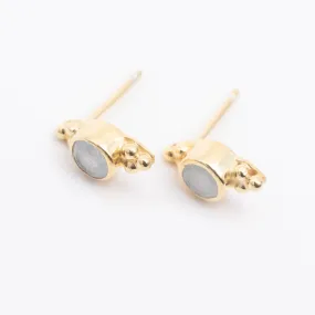 Gold Vermeil & Aquamarine Jawan Studs