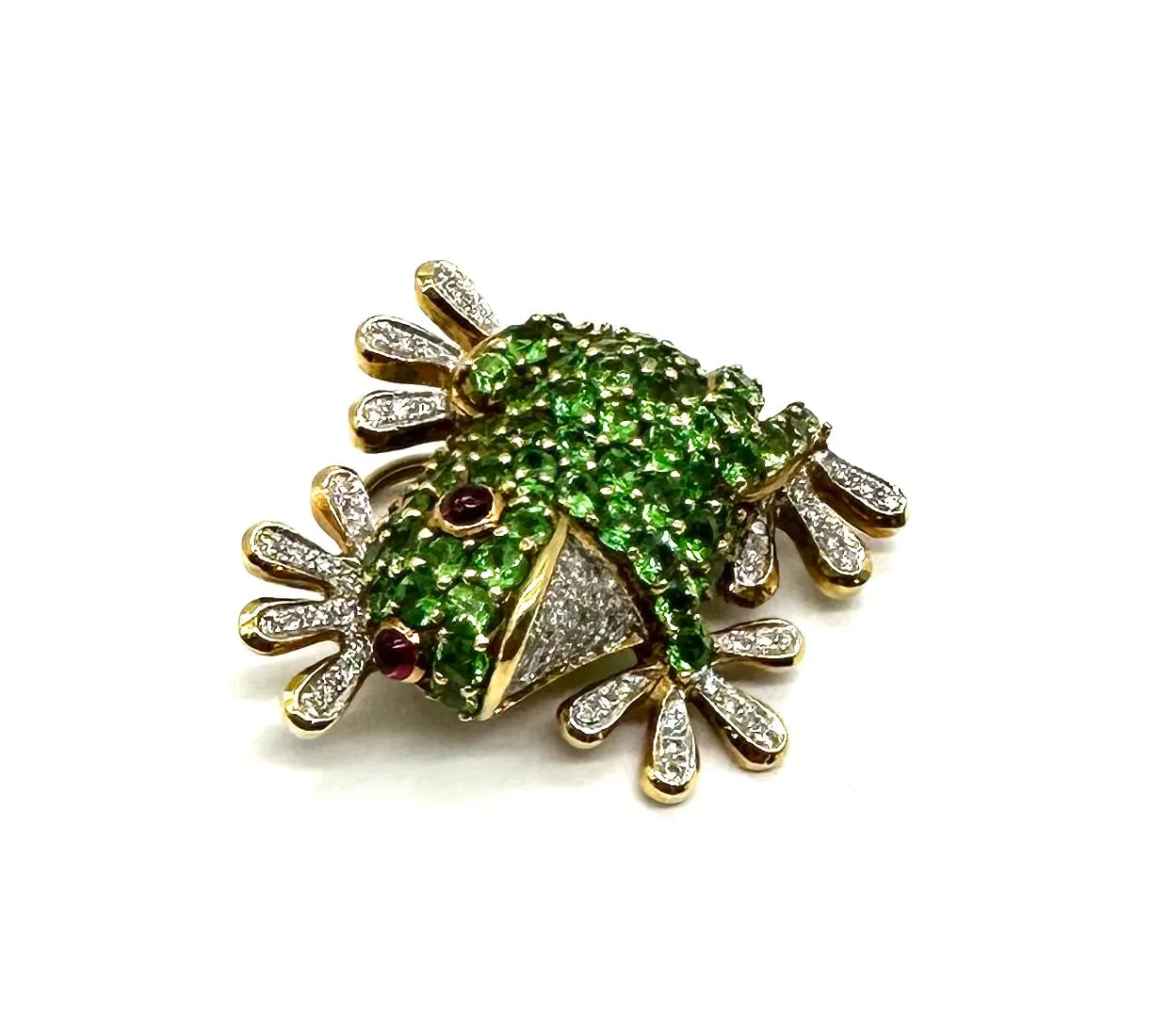 Green Tsavorite 18k Frog Pin/Pendant by LeVian