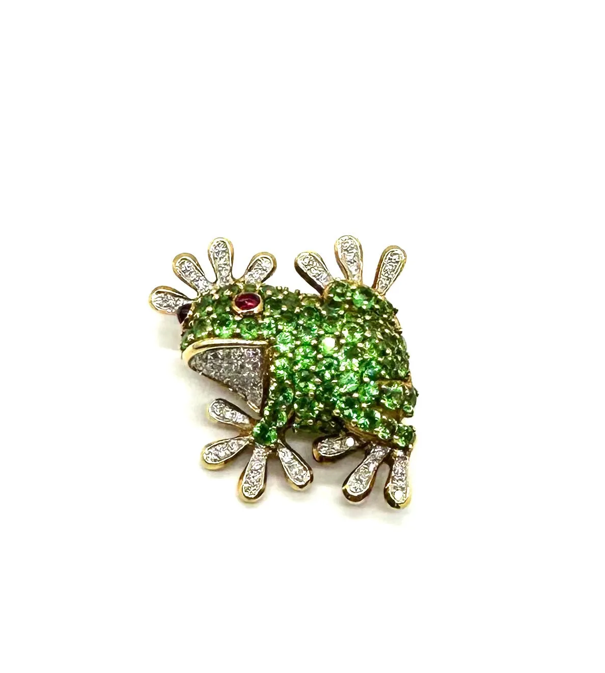 Green Tsavorite 18k Frog Pin/Pendant by LeVian