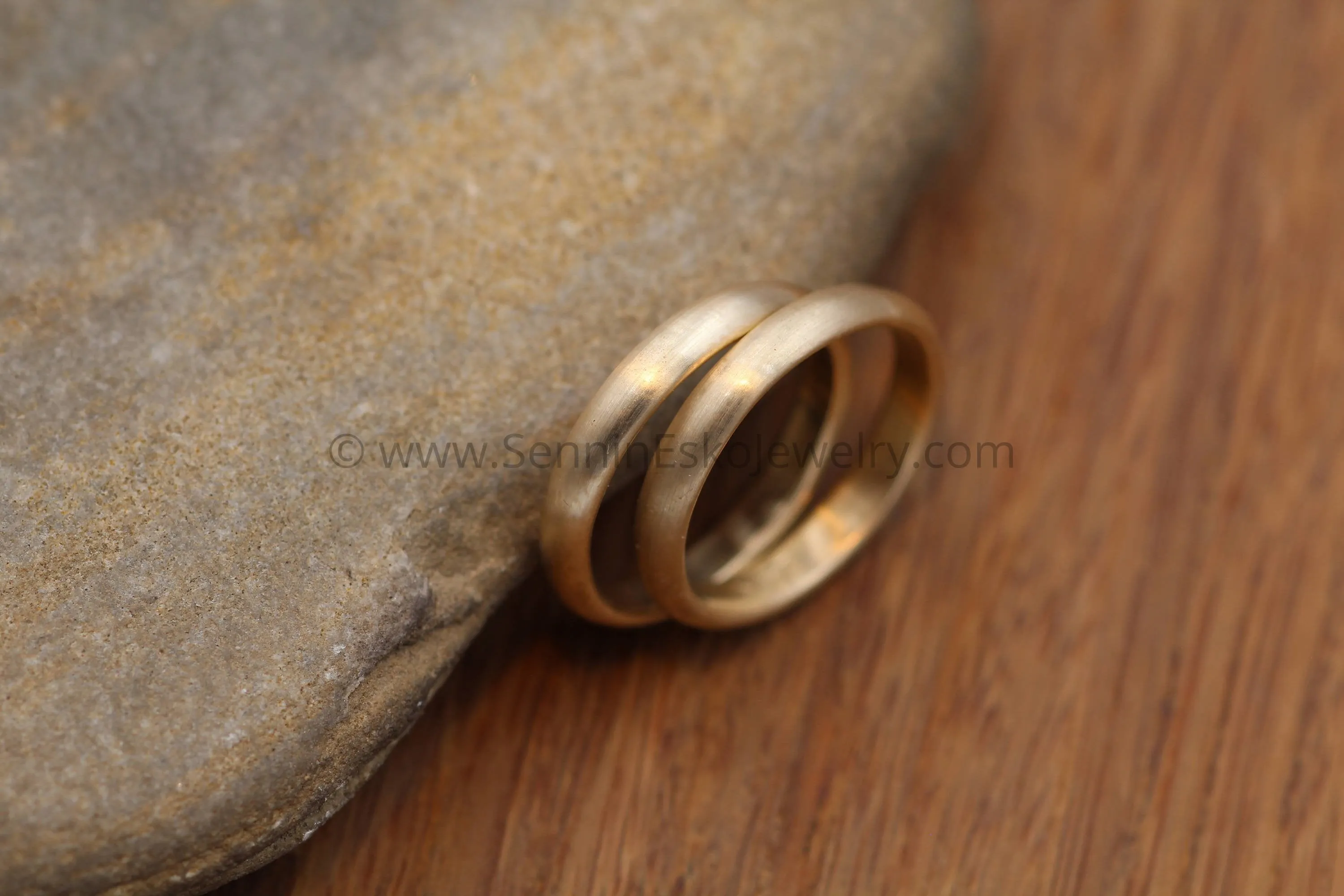 Half Round 3x1.5mm 14kt Yellow Gold Ring - Matte Finish