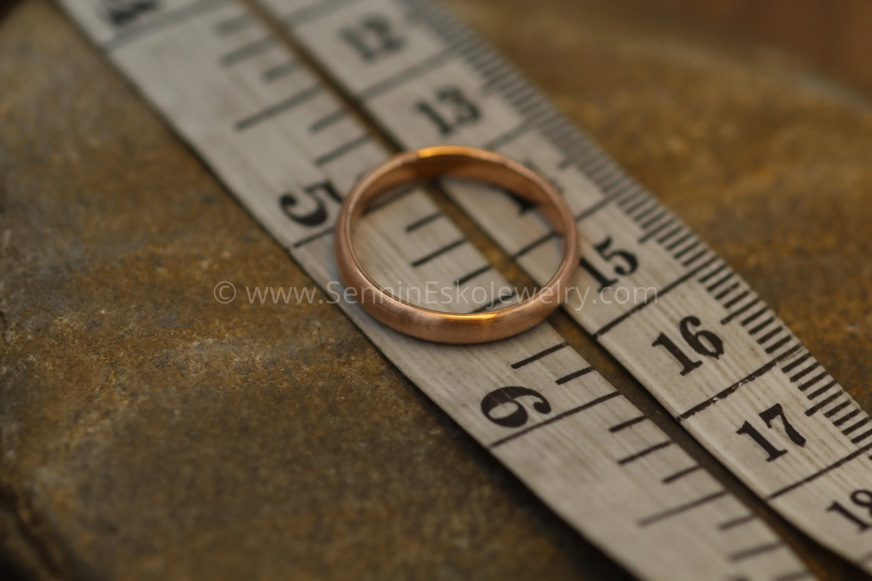 Half Round 3x1.5mm 14kt Yellow Gold Ring - Matte Finish