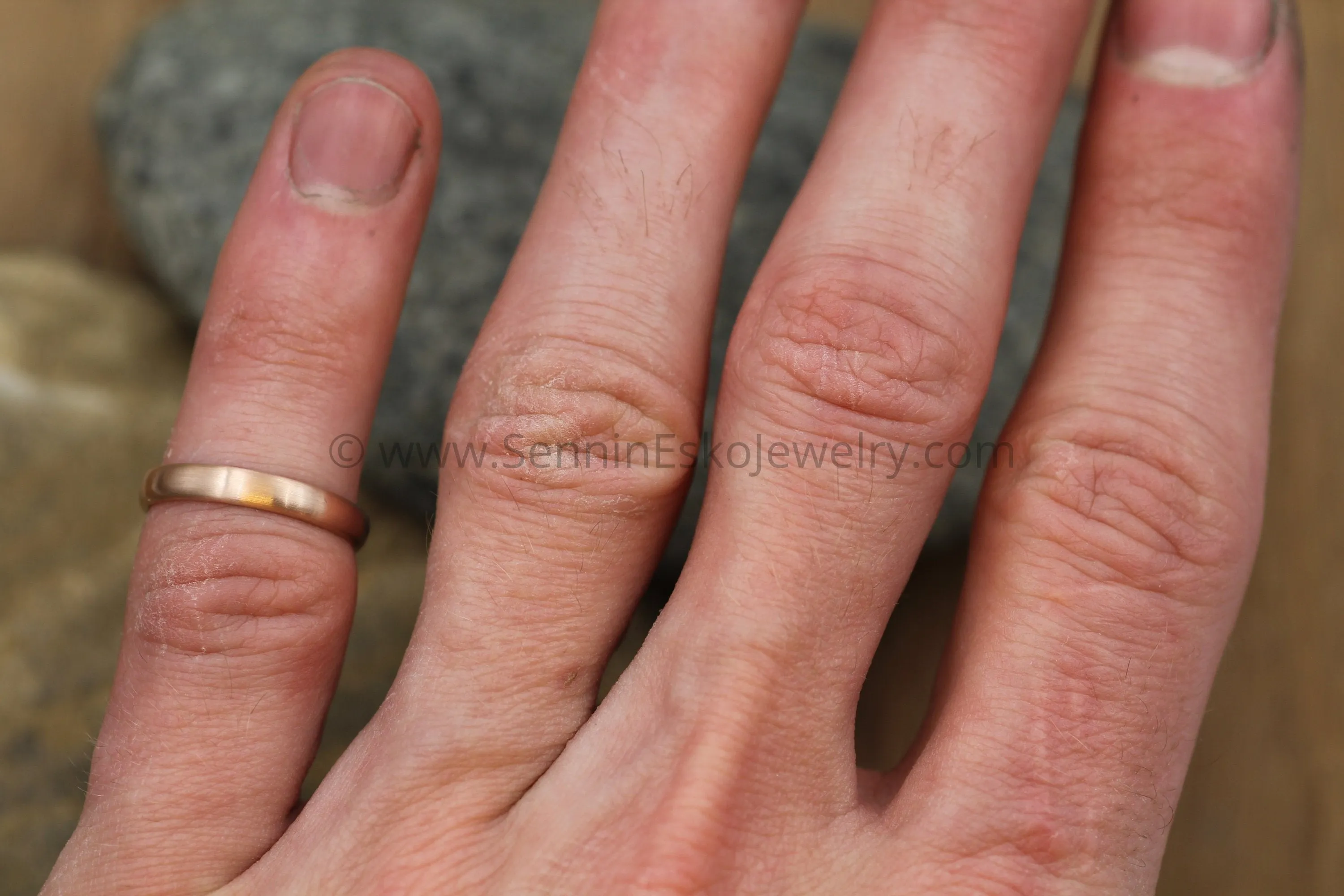 Half Round 3x1.5mm 14kt Yellow Gold Ring - Matte Finish