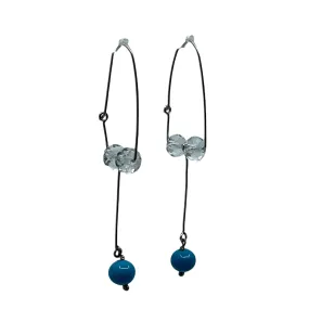 Hand Made sterling silver quartz turquoise earrings