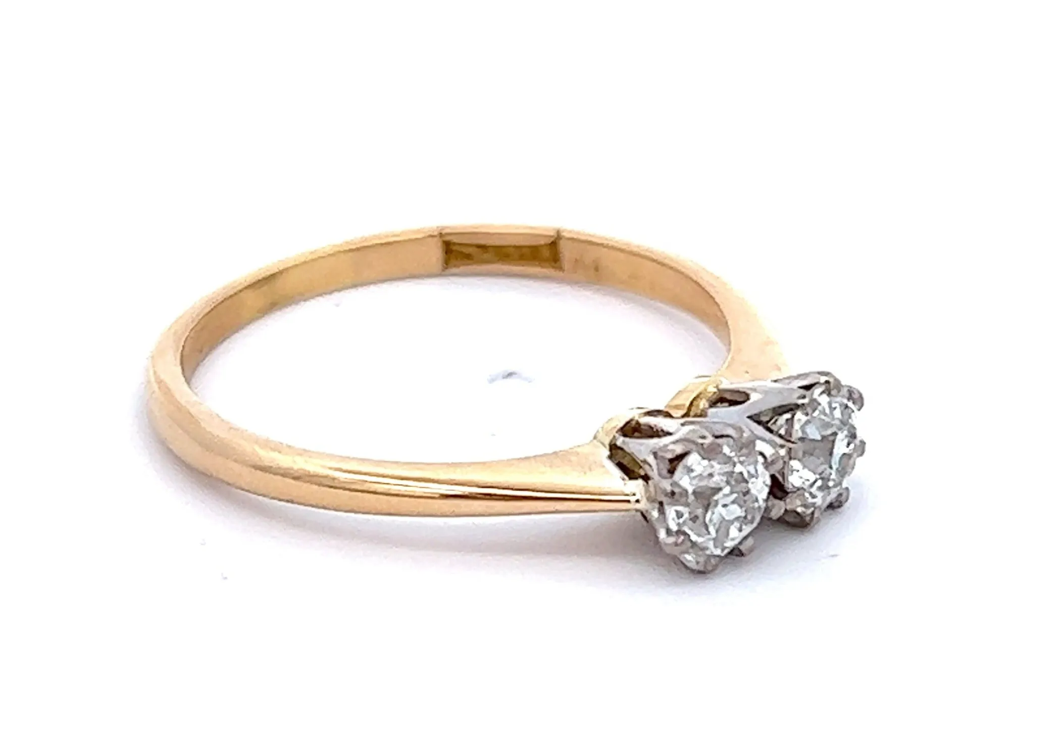 Handmade Diamond 18ct Yellow & White Gold Vintage Ring