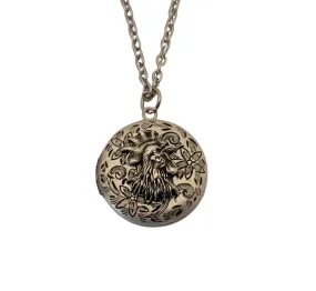 Handmade Ornate Rooster Locket Necklace