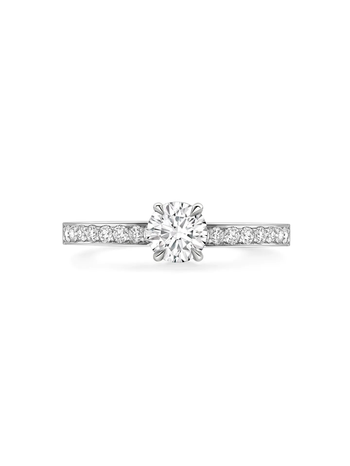 Harmony Round Brilliant Platinum Diamond Ring 0.7 Carat GVS1