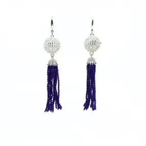 Herbal Locket Crystal Tassel Earrings - Lapis Spinel