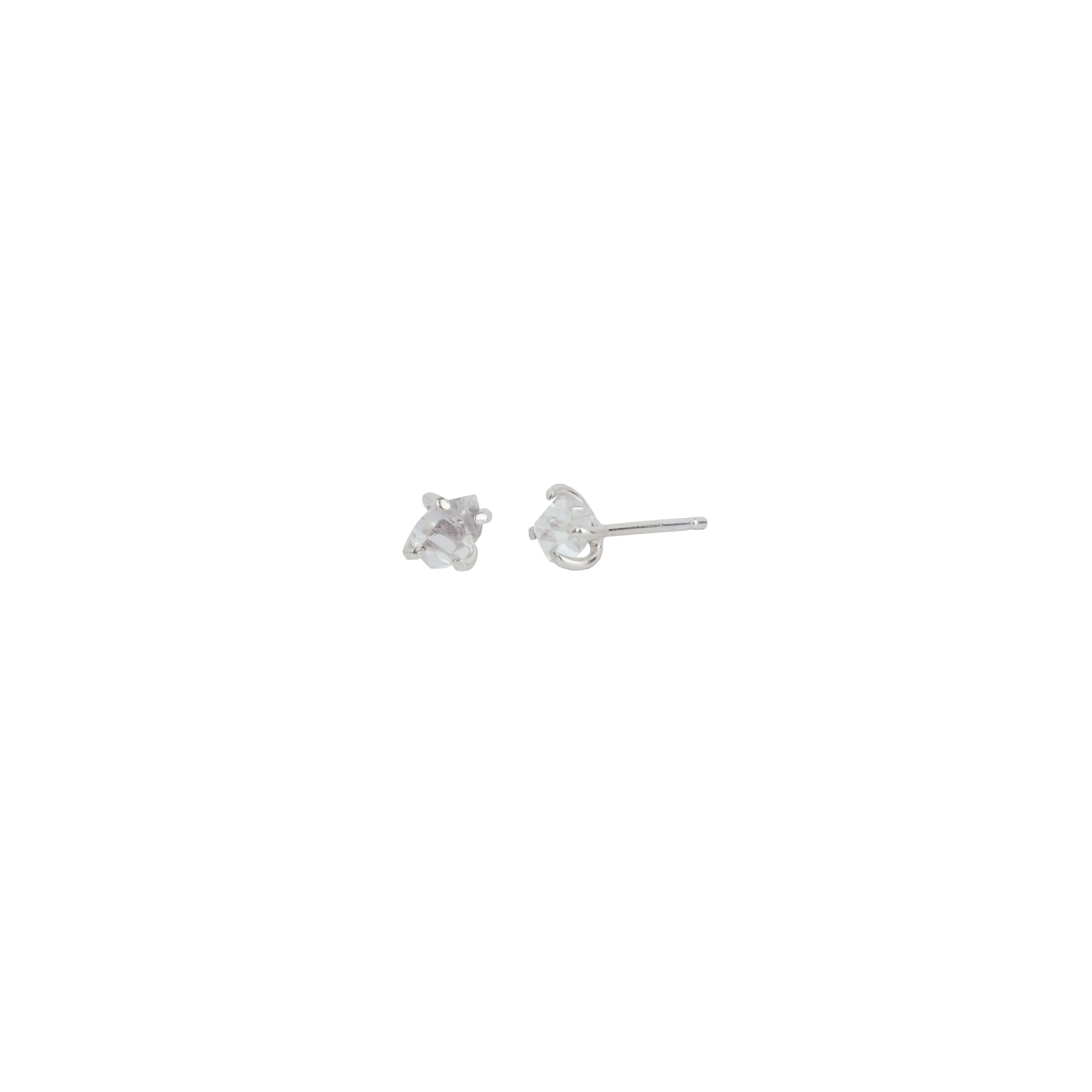 Herkimer Diamond Stud Earrings in Sterling Silver