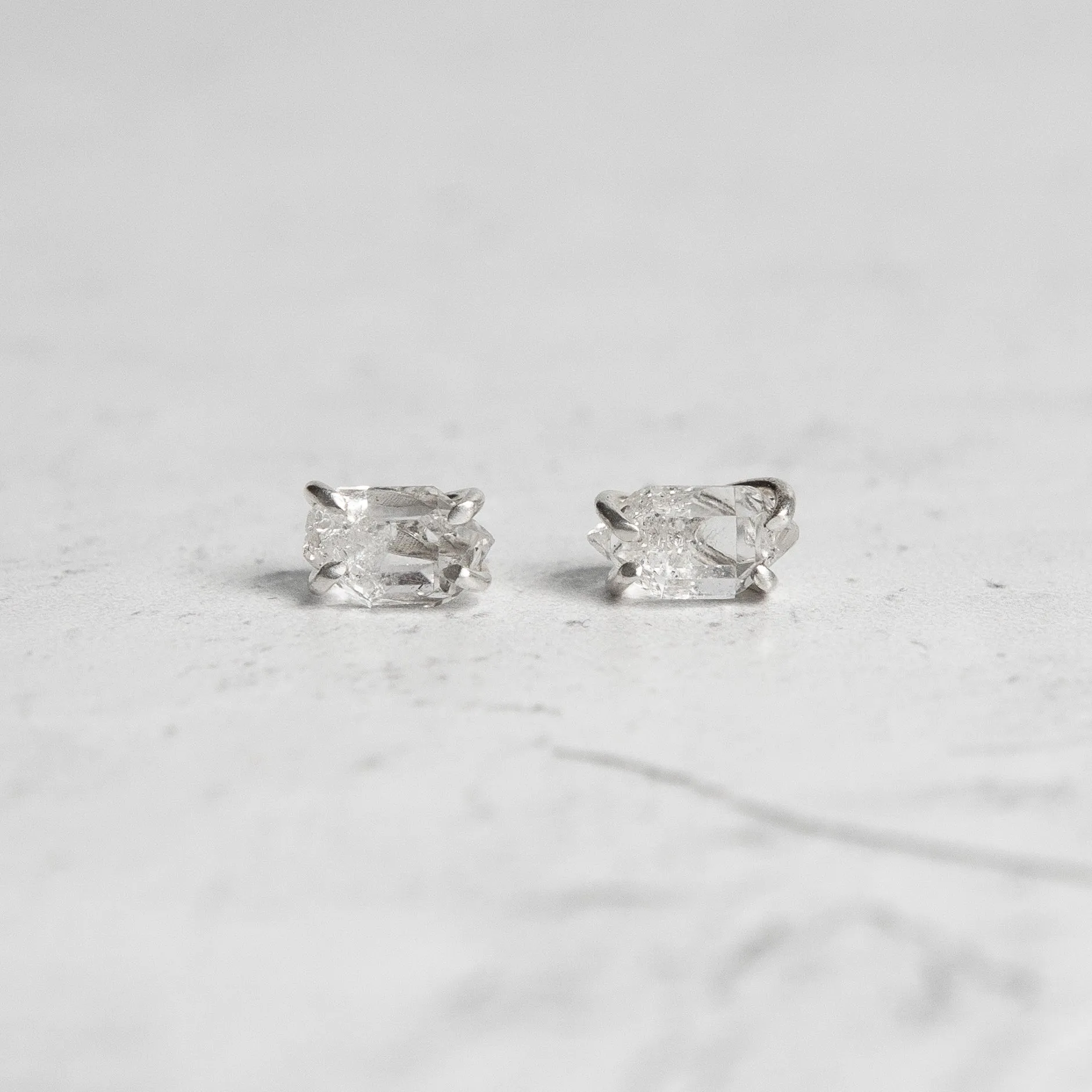 Herkimer Diamond Stud Earrings in Sterling Silver