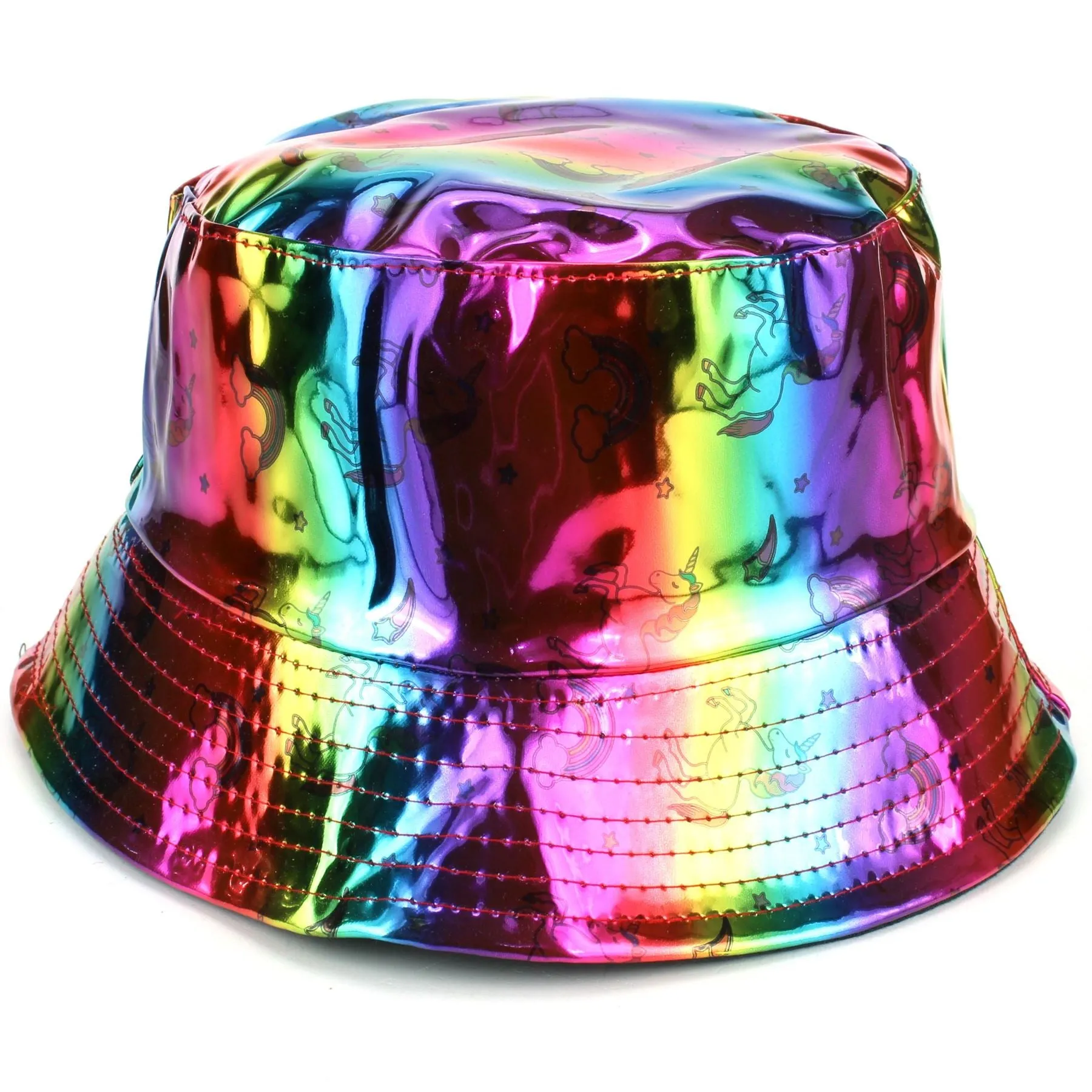 Holographic Bucket Hat - Shiny Unicorn Rainbow