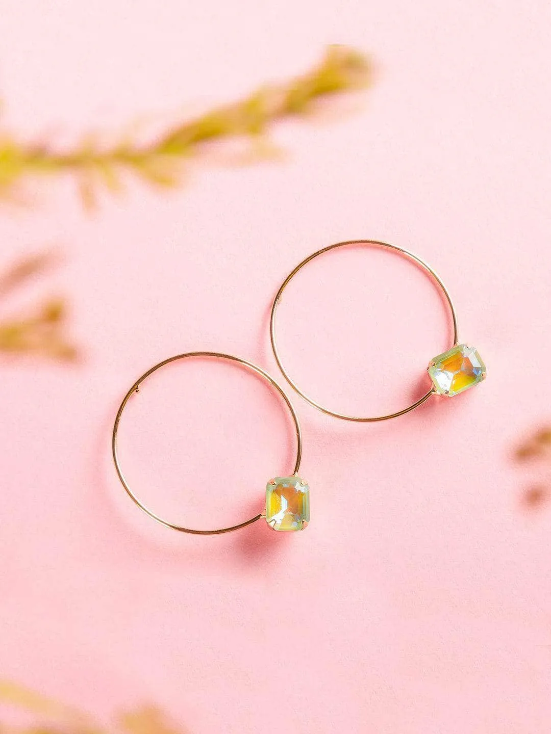 Hoop Crystal Earrings Quartz