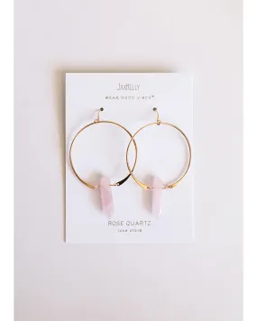 Hoops - Rose Quartz