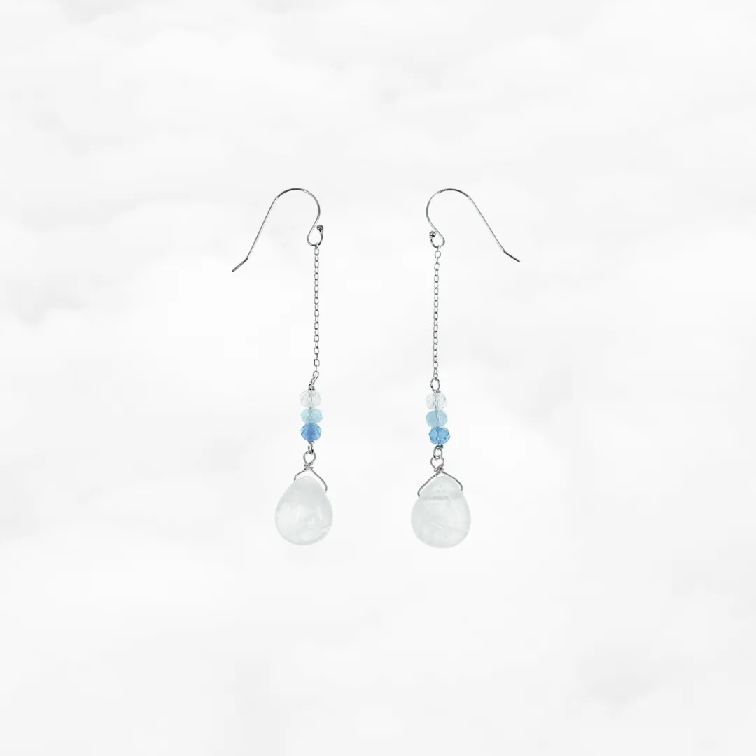 Icy Quartz Long Dangle Earrings