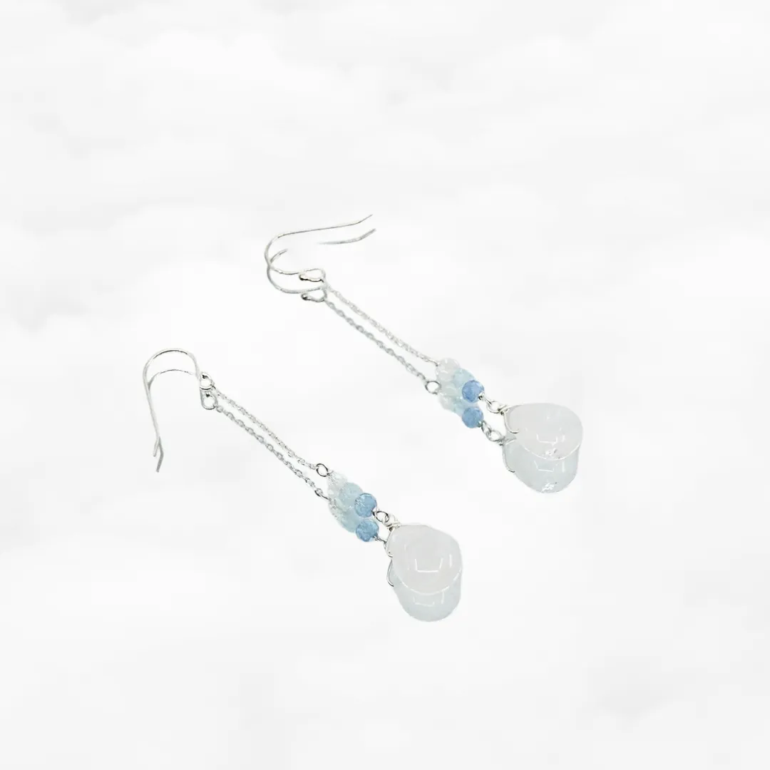 Icy Quartz Long Dangle Earrings