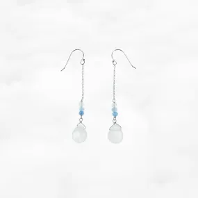 Icy Quartz Long Dangle Earrings