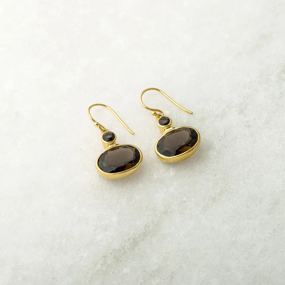 Kim, Smokey Quartz Earrings