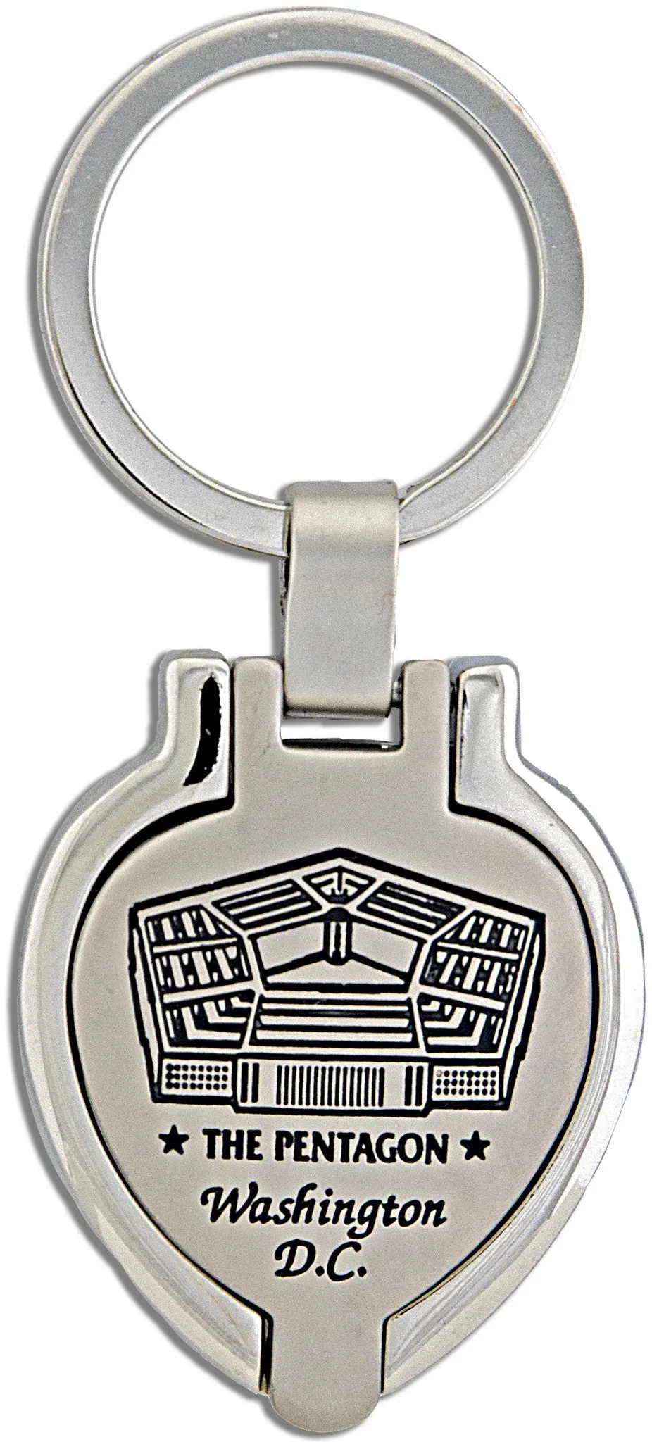 KRDC49 Key Ring Pewter Locket DC Pentagon