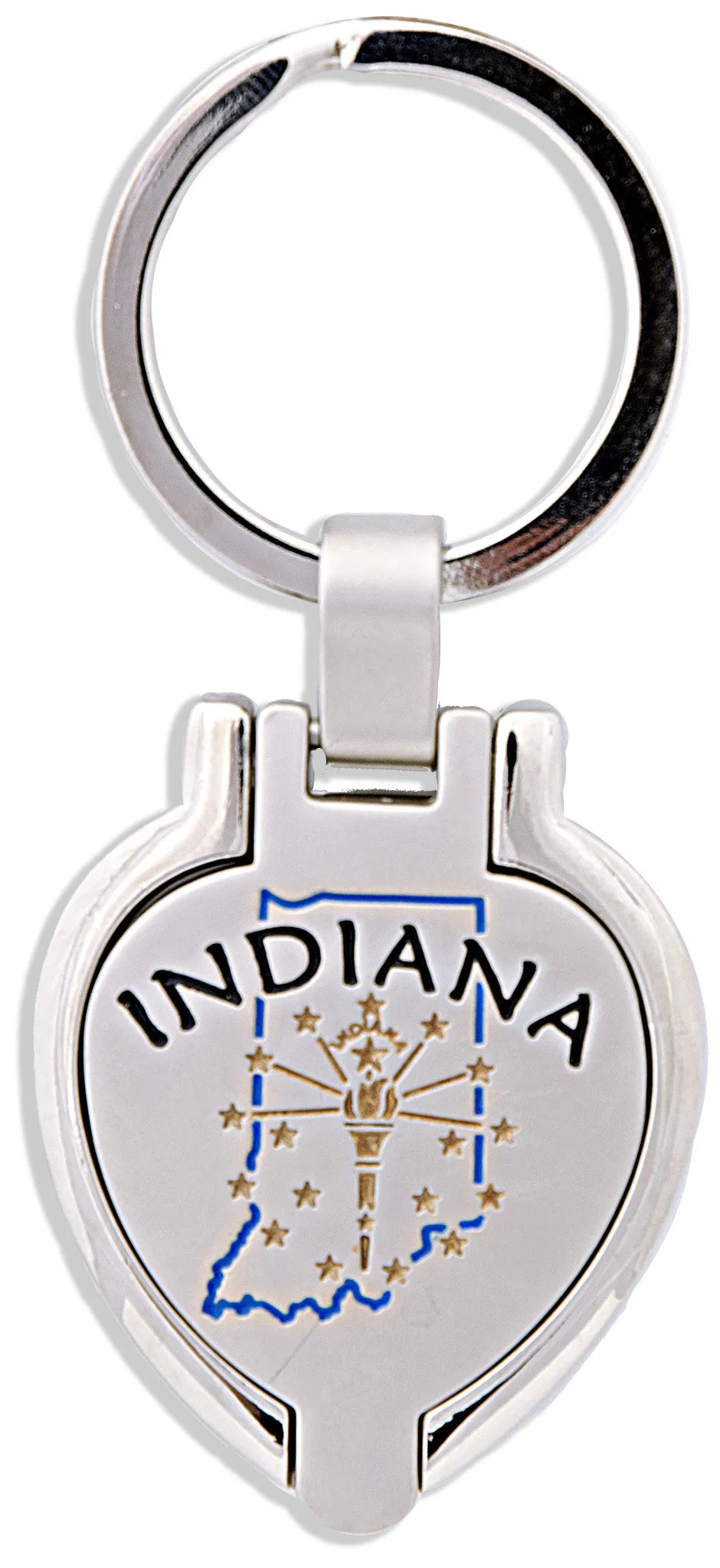 KRIN07 Key Ring Pewter Locket Indiana