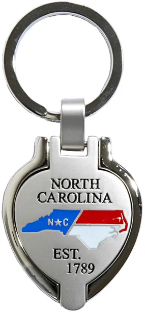 KRNC01 Key Ring Pewter Locket North Carolina