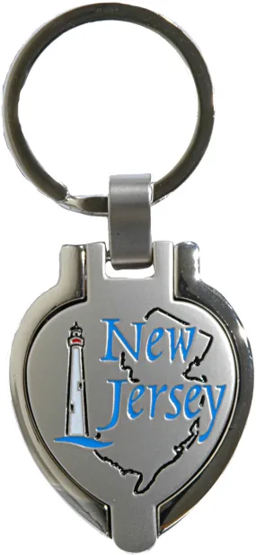 KRNJ14 Key Ring Pewter Locket New Jersey