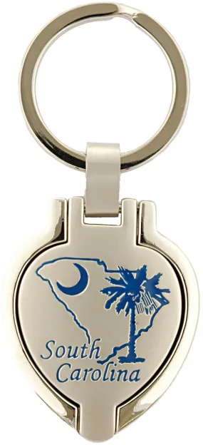 KRSC04 Key Ring Pewter Locket South Carolina